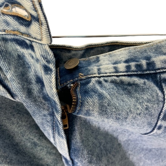 Vintage Zena Acid Wash Denim Pencil Skirt Size 11 Blue Denim Snap Butt Split USA - Picture 5 of 7